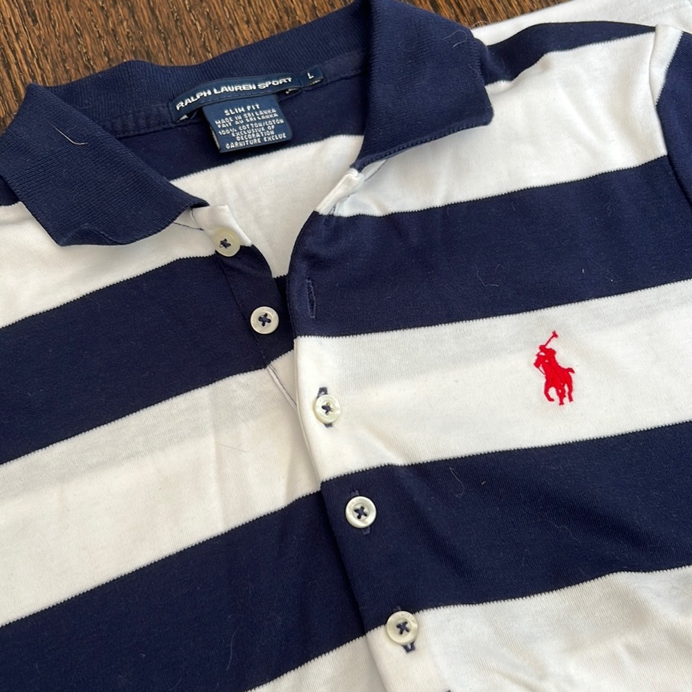 Ralph Lauren Sport white and blue stripes